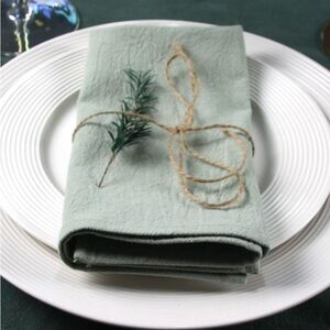 INFEI 100% cotton muted avocado color luncheon napkins.  3 doz + 10 singles = 46